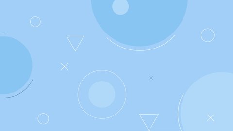 Simple looped blue background with geometric shapes.