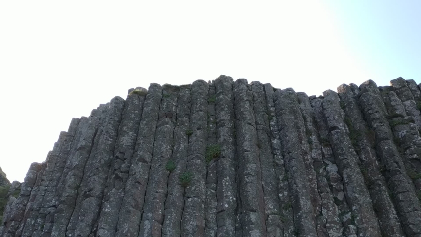 Giant Causeway casual footage at windy weather at Northern Ireland 
