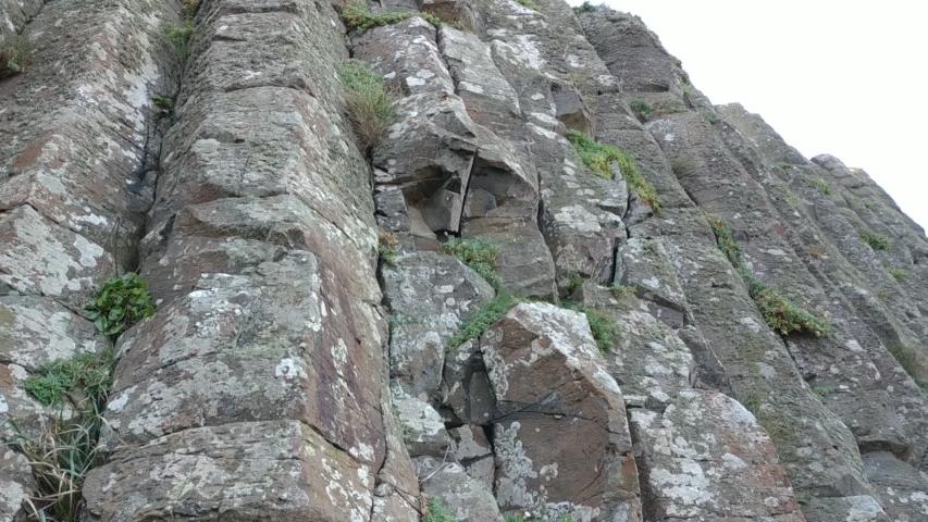 Giant Causeway casual footage at windy weather at Northern Ireland 