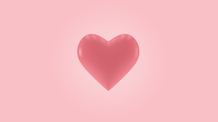 Chocoled valentine heart 3d rendering animation pink background