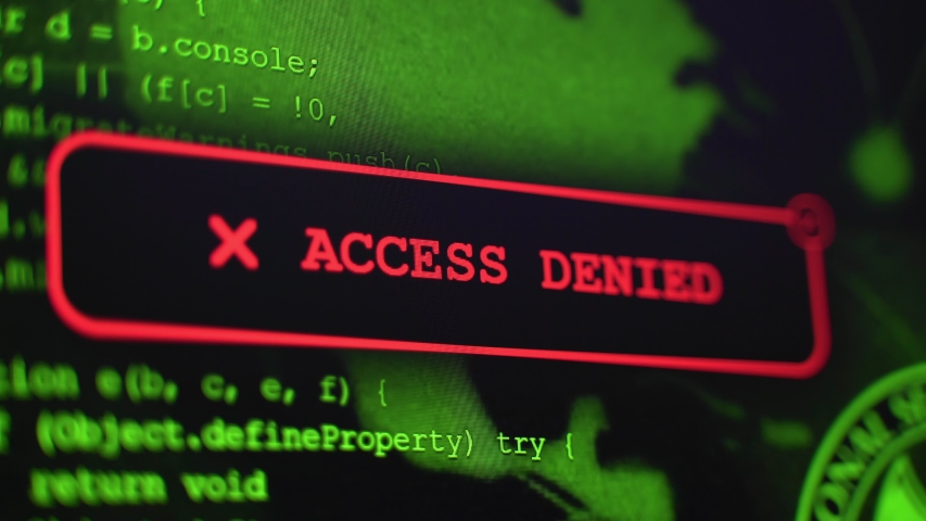 Access Denied Warning Alert. alert of a hacker's computer screen Royalty-Free Stock Footage #1044722530