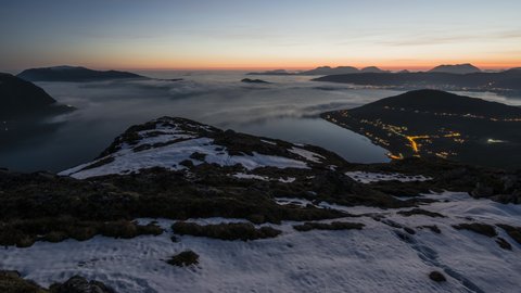 Cold morning inversion over the fjord