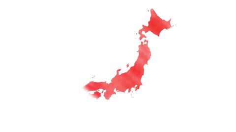 Hand drawn animated Japan map in 4k