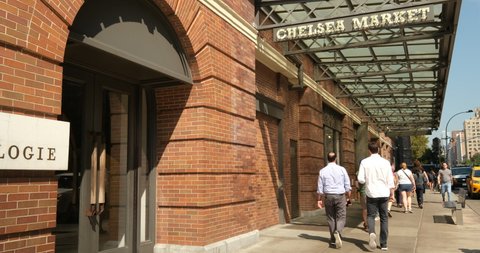 Manhattan, New York - September 23, 2019:  Chelsea Market in the Meatpacking District area of downtown Manhattan New York City USA. The market is filled with upscale gourmet food stall restaurants
