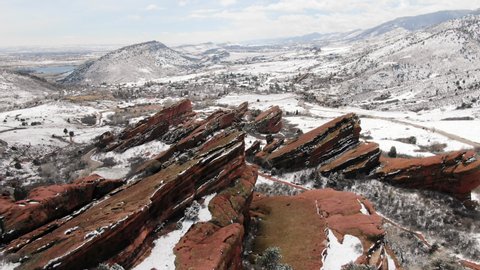 Red Rocks in Winter Colorado Snow Covered