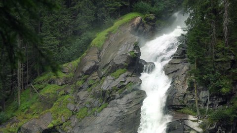 Closeup View of Krimml Waterfall in Austria