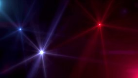 Animation of glow in motion of multicolored rays in the form of small stars on a black background HD 1920