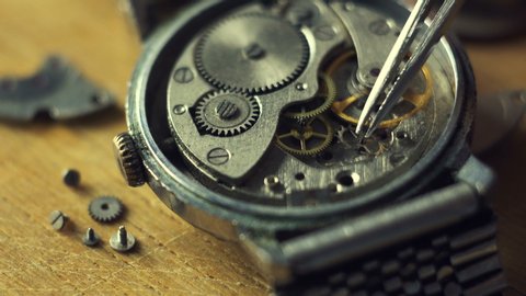 Gear dismantling, mechanical watch repair