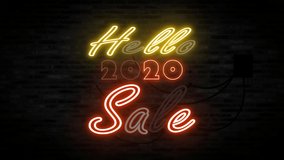 Neon text word letter on the black color brick wall for promotion sale and for clearance sale and for promote sale season. - Powered by Shutterstock - Get 15% off with code: PIKWIZARD15