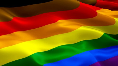 Philadelphia pride rainbow flag gay. Rainbow Gay America lesbian USA lgbtq flag video waving in wind. USA Gay Pride flag background. Rainbow Philly Flag Looping 1080p Full HD.Rainbow color Pride flags