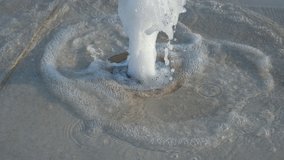Fountain gushing out bubbly water