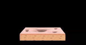 Animation of laser acne scar treatment. Laser resurfacing of skin with acne scars animation.