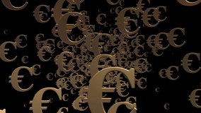 Background of euro signs on black