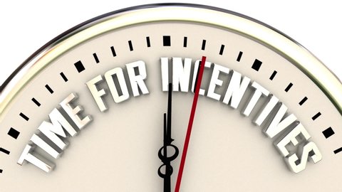 Time for Incentives Bonuses Payments Clock Words 3d Animation