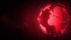 Red planet earth hologram spinning with digital communication concept, 4K Resolution. - Powered by Shutterstock - Get 15% off with code: PIKWIZARD15