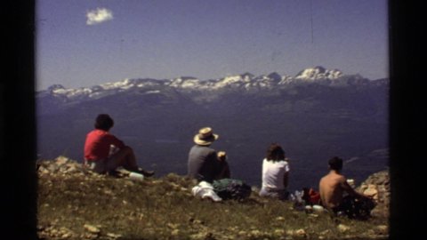 SAPPHIRE LAKE MONTANA USA-1977: Hikers Enjoying Mountains