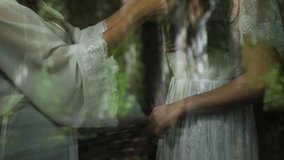 The girl makes a make-up, the background is filled with nature. - Powered by Shutterstock - Get 15% off with code: PIKWIZARD15
