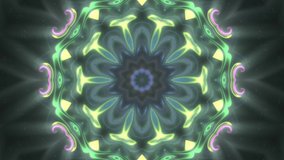 2d abstract lines ethnic mandala kaleidoscope effect.Video clip film graphic fractal illusion art beautiful motion pattern.For yoga dj party club show screen loopable pop spin zoom in out water drop