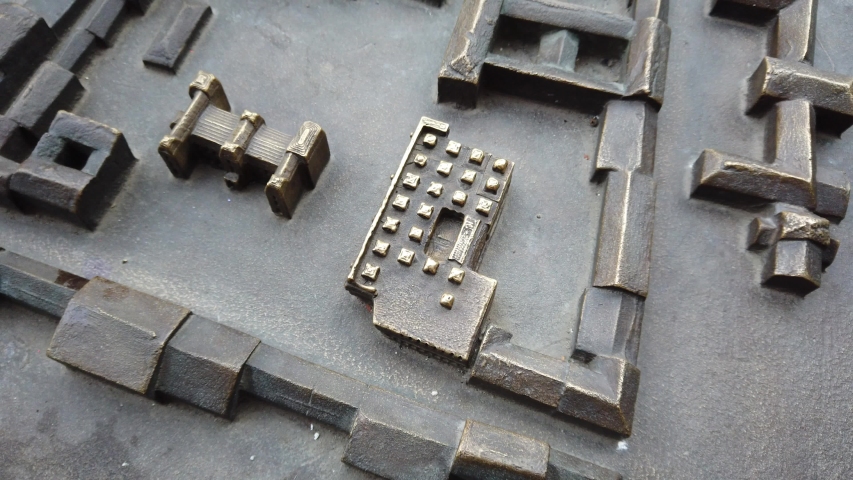 Metal city model. 3D model.
