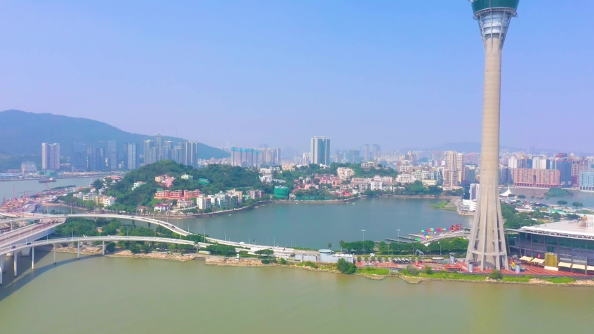 The city scenery of Zhuhai and Macao Bay area in China