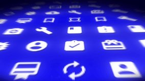 Social Media And Technology Icons Background Loop/
4k animation of an abstract technology background with a wide collection of social media and internet icons switching in seamless loop mode