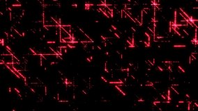 4K Lowpoly red neon wireframe. Futuristic motion background. Technologic geometric wallpaper.