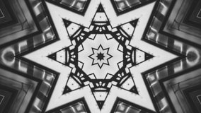 Poly Art Kaleidoscope  Geometric grey black and white fractal background
