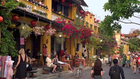 Hoi An/Vietnam 1.19.2016  video of tourist traveling in Hoi An ,
City in Vietnam 