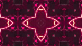 Poly Art Kaleidoscope  Geometric Starlish Pink Black fractal background