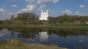 View of the old St. Sophia Cathedral on a Sunny April day. Polotsk, Belarus 
