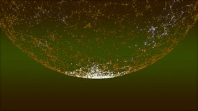 4K circular cyber animation of a falling down bokeh particles out of cropped globe in plexus grid. - Powered by Shutterstock - Get 15% off with code: PIKWIZARD15