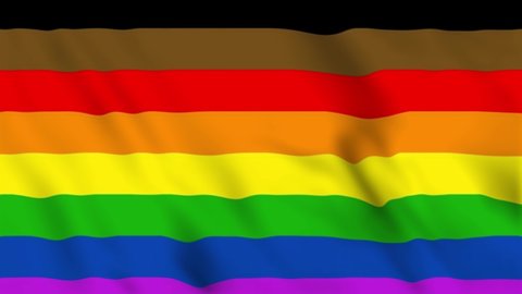 USA LGBT Rainbow Waving Boston Parade Flag Pink Cupid. Gayborhood Philly Pride Flag 3D America Gay USA, Lesbian Flag Waving Isolated. LGBT Rights in America Rainbow Seamless Loop Animation.