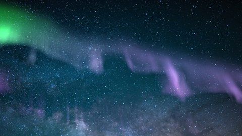Aurora Borealis Milky Way Aquarids Meteor Shower Time Lapse Simulated Nothern Lights