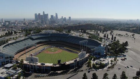 Los Angeles, California, USA - Oct 15 2019: Los Angeles Downtown Aerial Shot California USA