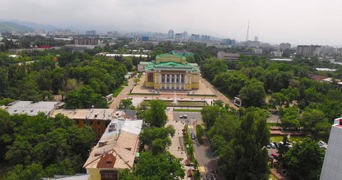 Almaty / Kazakhstan - August 10 2019: aerial shots Almaty, Almaty by drone