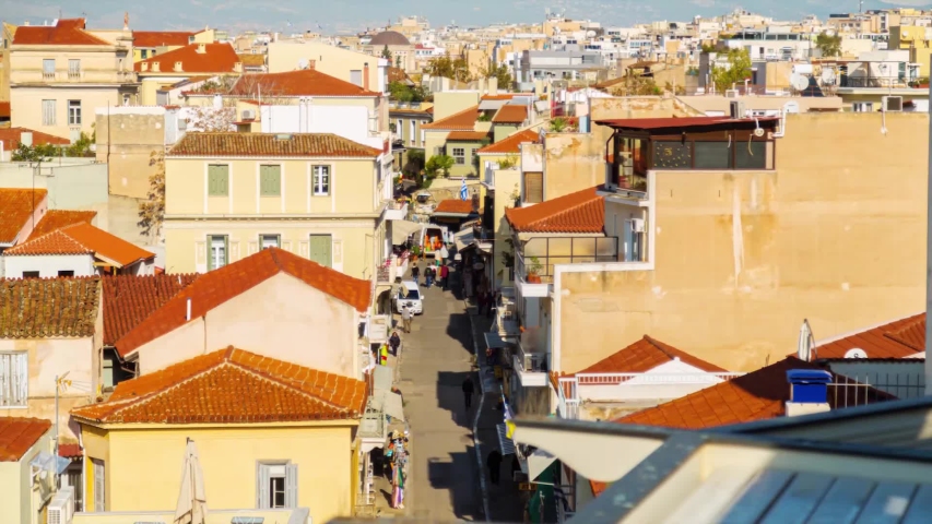 Time lapse - plaka street - Athens 
Plaka street is one of the famous streets in Athens, this timelapse show a part of the street located under the Acropolis during the day 