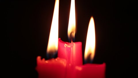 Video Flame Red Candle Burns Background Stock Footage Video (100%