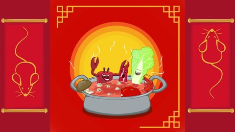 Animation Crab Prawn Mushroom Tomato Lettuce Stock Footage Video (100% ...