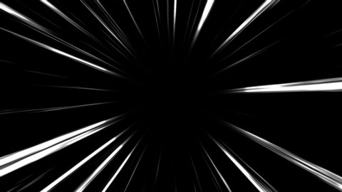 White comic radial speed lines in black background. Action speedline inspired by japanese Anime.