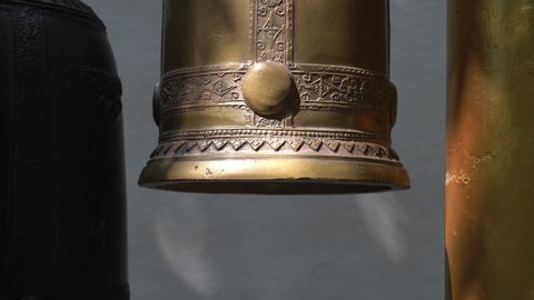 close up Big bell in Thailand temple.
