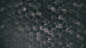 Abstract scifi technology hexagon model background technical background made of black hexagons with beam core 4k UHD 3840 2160