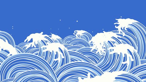 Wave illustrations of Japanese style.
flat and simple.
dynamic and wild!
loop.
