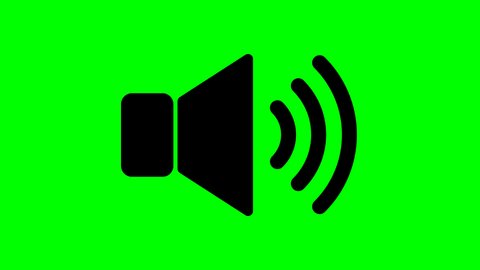 Animation of  speaker volume icon. Speaker  volume symbol on  green background 4K video love sign.