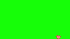 Social love heart icon looped animations Valentine's Day green screen