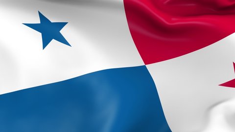 Photo realistic slow motion 4KHD flag of the Panama waving in the wind. Seamless loop animation with highly detailed fabric texture in 4K resolution.