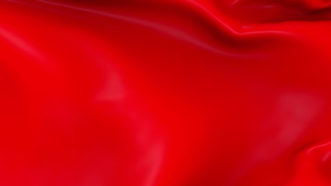 Photo realistic slow motion 4KHD Red Color flag waving in the wind. Seamless loop animation with highly detailed fabric texture in 4K resolution.