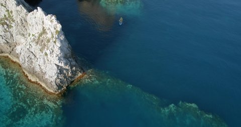 Sea kayak remote island of Palagruža in Croatian Adriatic