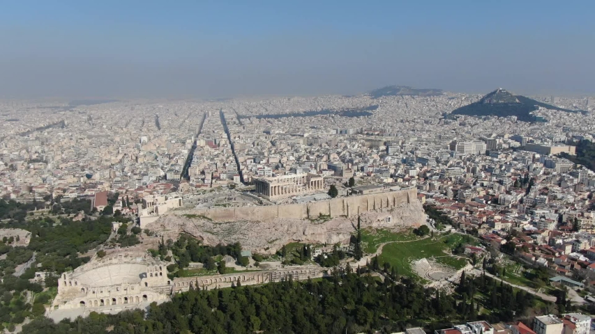4K Greece Athens Acropolis City View