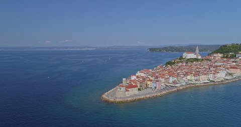 The amazing pointed pier head in Piran  in south west of Slovenia.