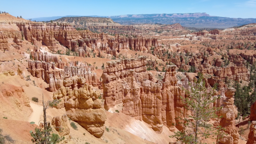 The Bryce Canyon national park in Utah, United States. Bryce is a collection of giant natural amphitheaters distinctive due Hoodoos geological structures